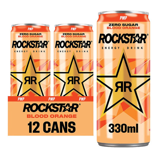 Rockstar Energy Drink Blood Orange Zero Sugar 12pck (12x330ml)
