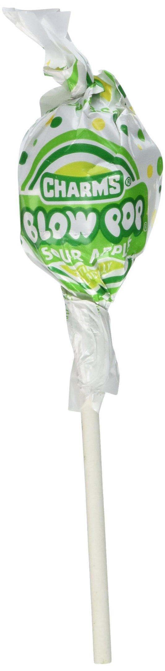 Charms Blow Pop Sour Apple Bubblegum filled Lollipop (18g)