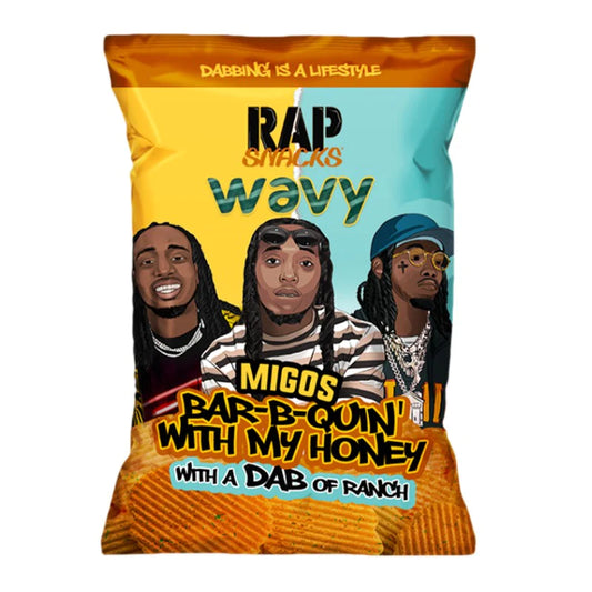 RAP SNACKS MIGOS BBQ HONEY AND RANCH 1oz *PAST BEST BEFORE, 27/03/22*