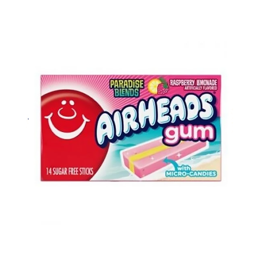 Airheads Sugar Free Gum Paradise Blends Raspberry Lemonade - 14 Sticks