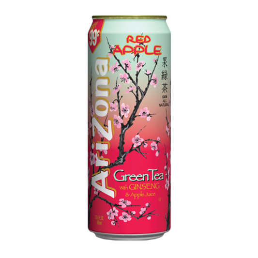 AriZona Red Apple Green Tea /w Ginseng & Apple Juice - 23fl.oz (680ml)