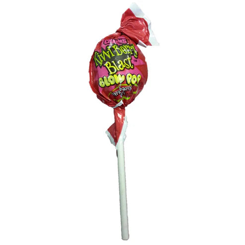Charms Blow Pop Kiwi Berry Blast (Strawberry Kiwi) Bubblegum filled Lollipop (18g)