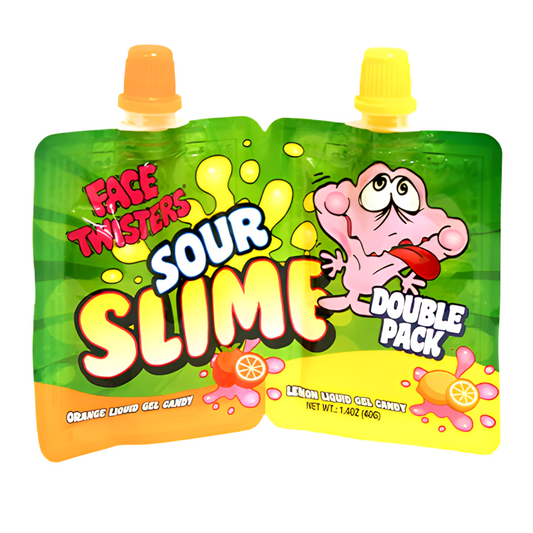 Face Twisters Sour Slime Double Pack Orange & Lemon (40g)