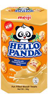 Meiji Hello Panda Cocoa Biscuit With Caramel Cream Filling 50g
