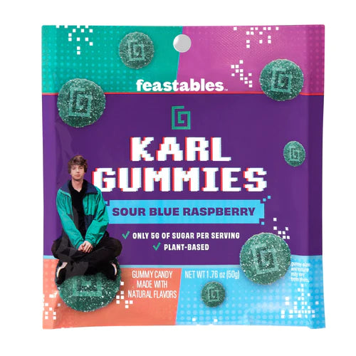Feastables Karl Gummies Sour Blue Rasberry - (50g)