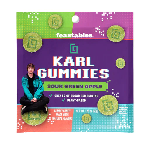 Feastables Karl Gummies Sour Green Apple - (50g)