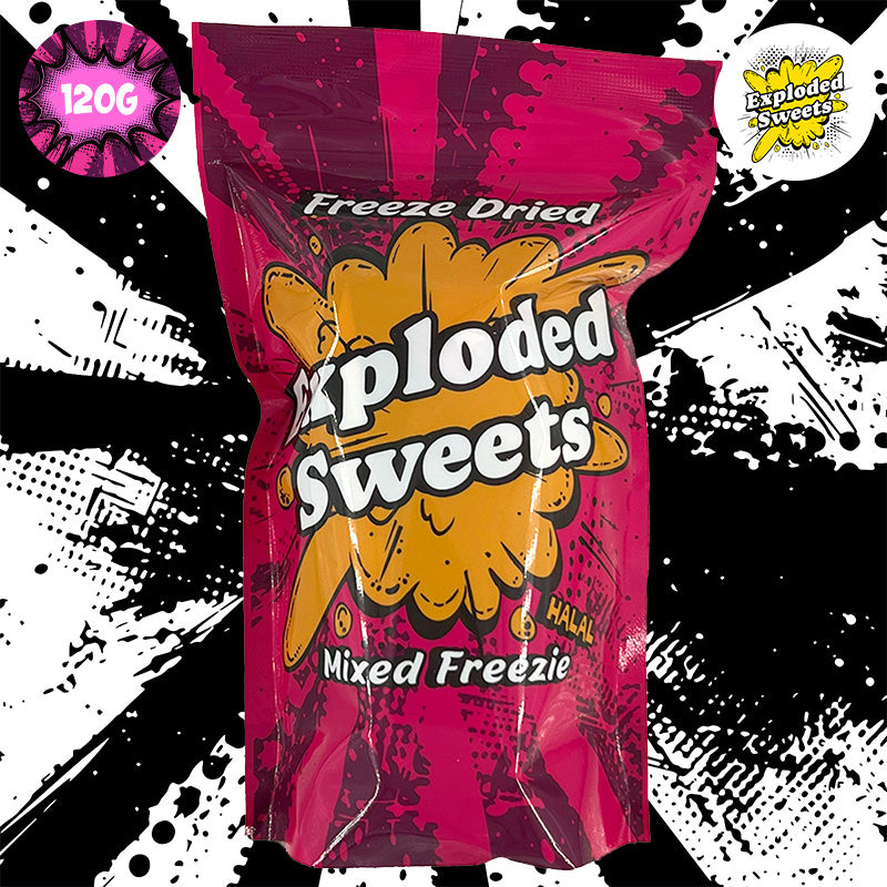 Exploded Sweets Freeze Dried Candy Mixed Freezie Halal Crunchers (120g)