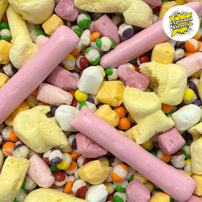 Exploded Sweets Freeze Dried Candy Mixed Freezie Halal Crunchers (120g)