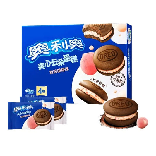 Oreo Sandwich Sponge Cake with Filling - Peach Flavour (4pcs)