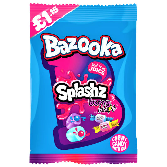 Bazooka Splashz Berry Blast Chewy Candy with Gel (120g)