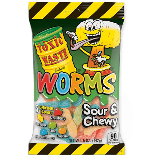 Toxic Waste Worms Sour & Chewy Jellies (142g)