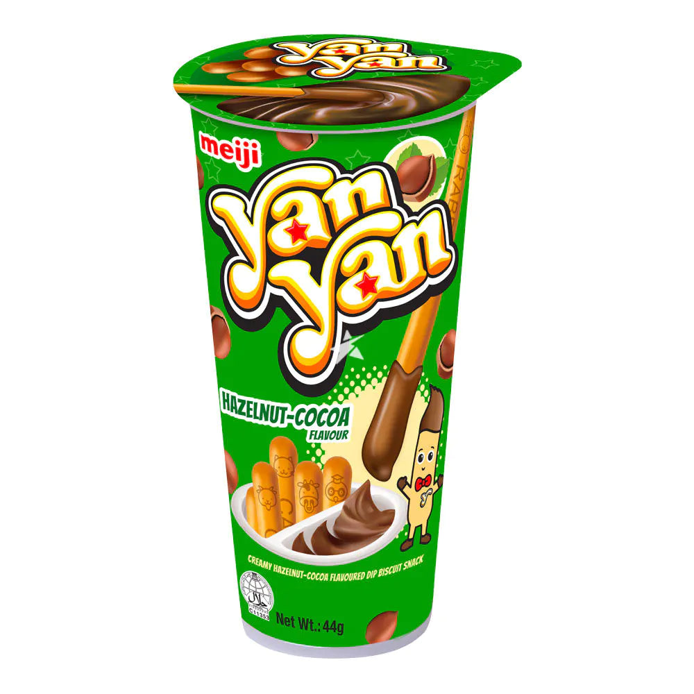 Meiji Yan Yan Creamy Hazelnut-Cocoa Flavoured Dip Biscuit Snack